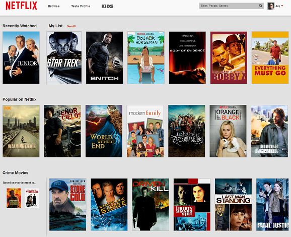netflix dashboard